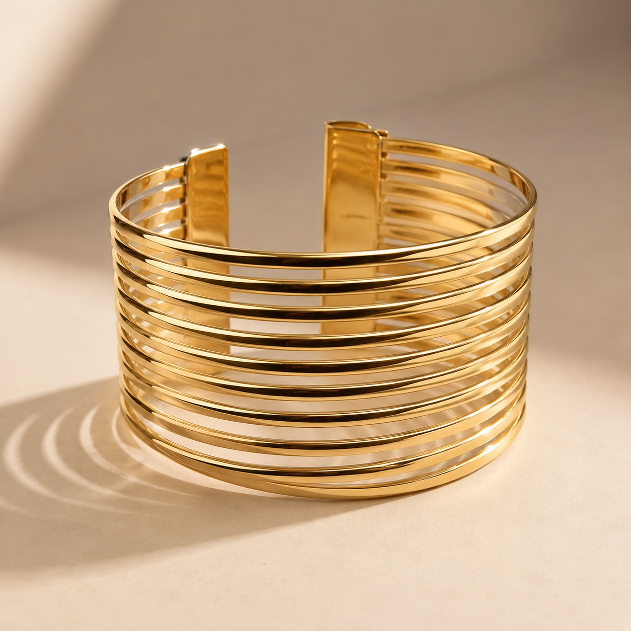 Infinity Lines Gold Cuff Bracelet