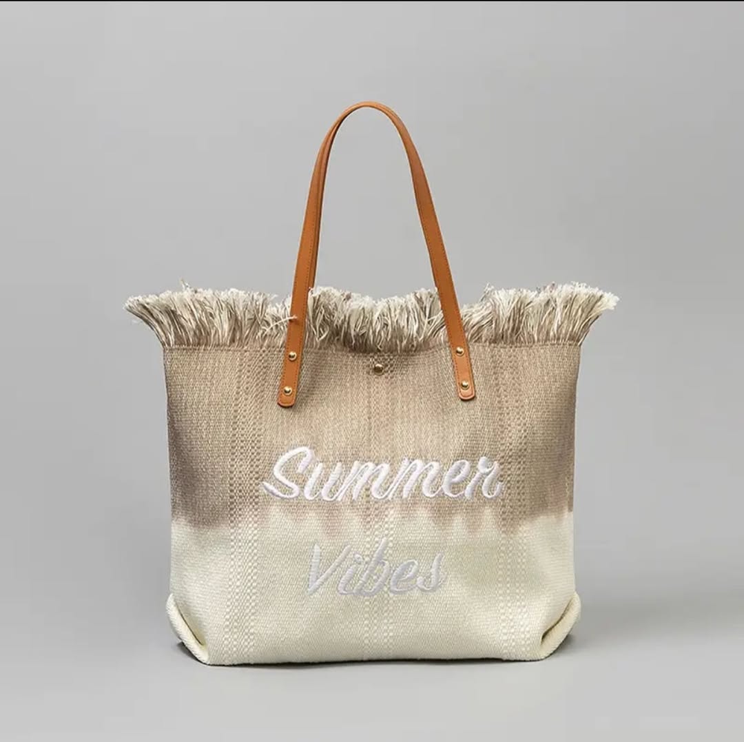Summer Vibes Fringe Tote Bag
