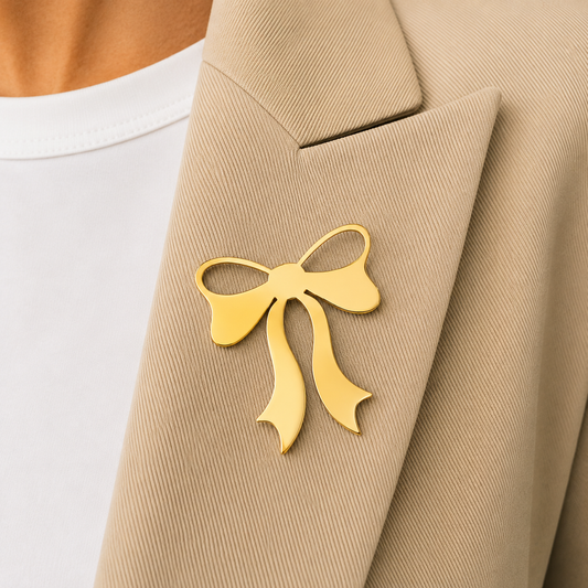 Ribbon Bow Brooch – Gold