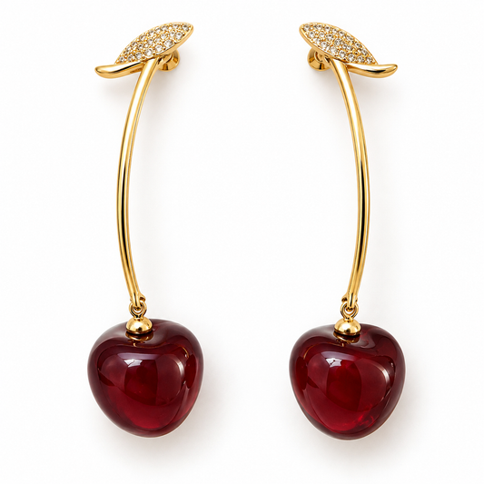 Bordeaux Cherry Drop Earrings 🍒