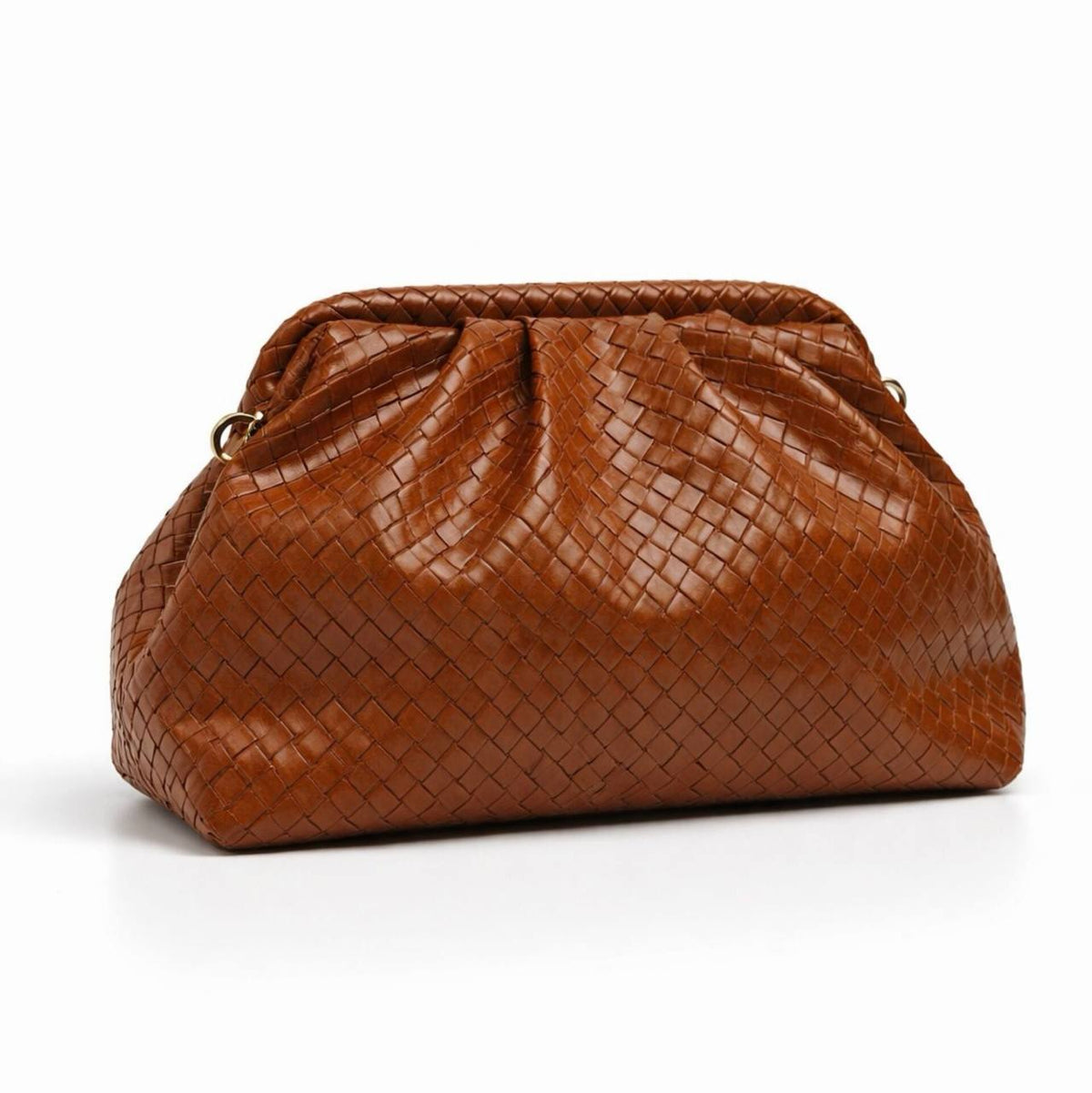 Caramel Woven Pouch Bag