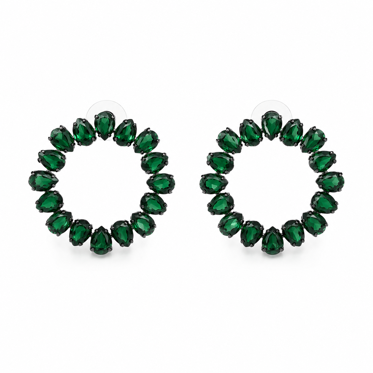 Emerald Halo Statement Earrings