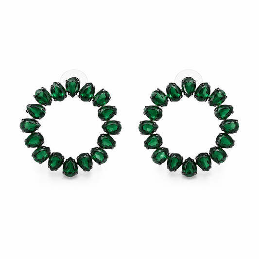 Emerald Halo Statement Earrings