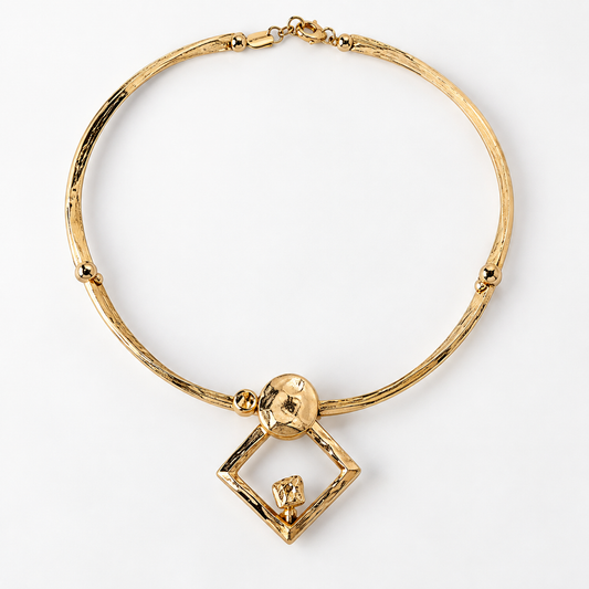 Golden Geo Statement Necklace