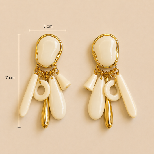 Ivory Charm Statement Earrings