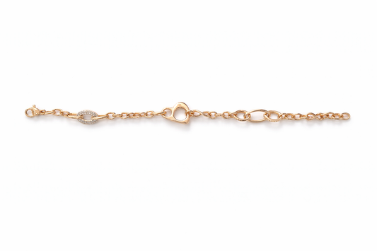 Golden Heart Link Bracelet