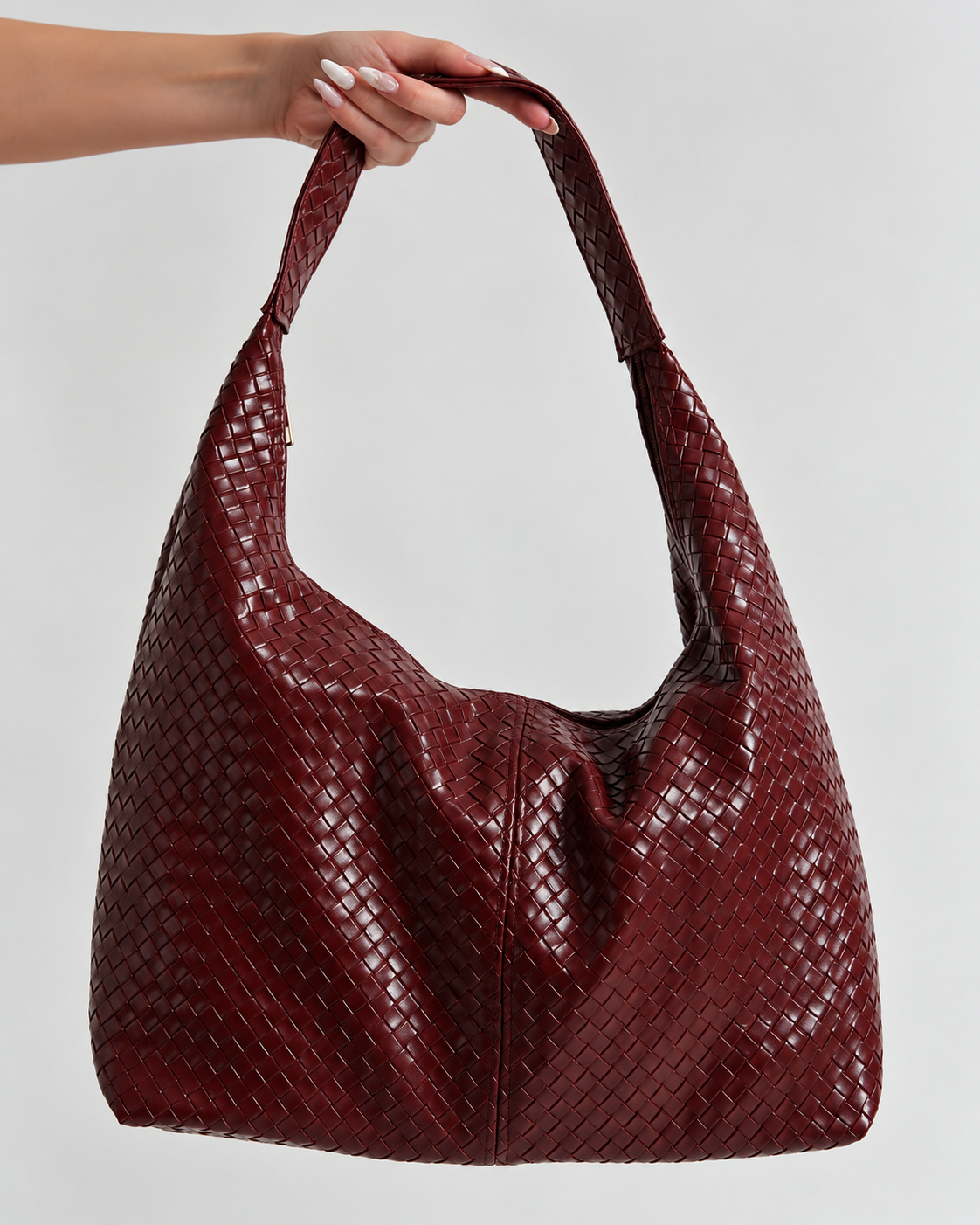 Bordeaux Woven Hobo Bag