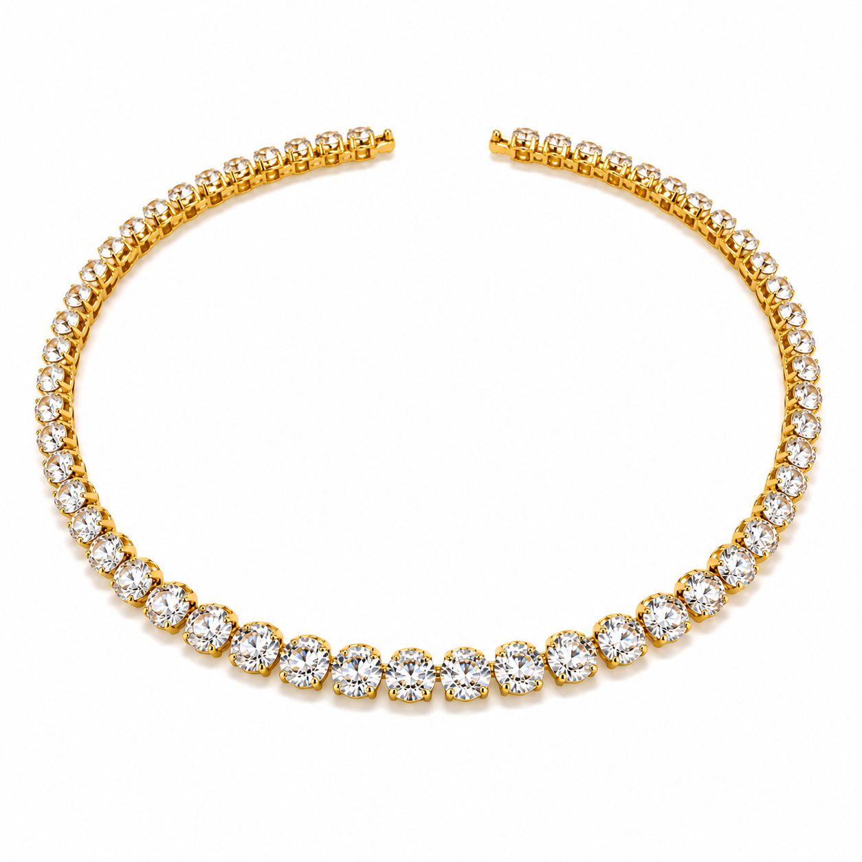 Luna Crystal Open Choker – Gold