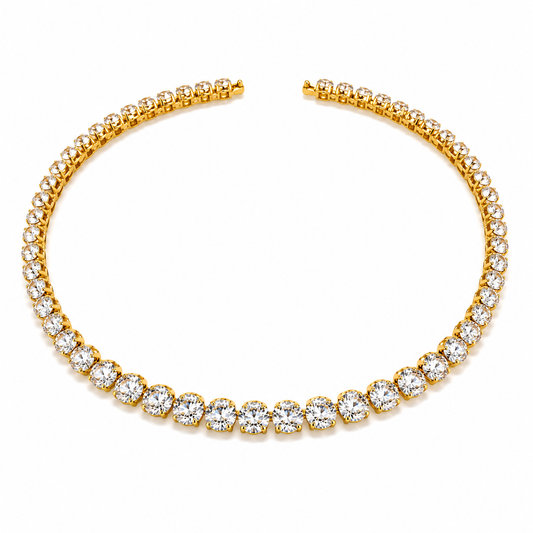 Luna Crystal Open Choker – Gold