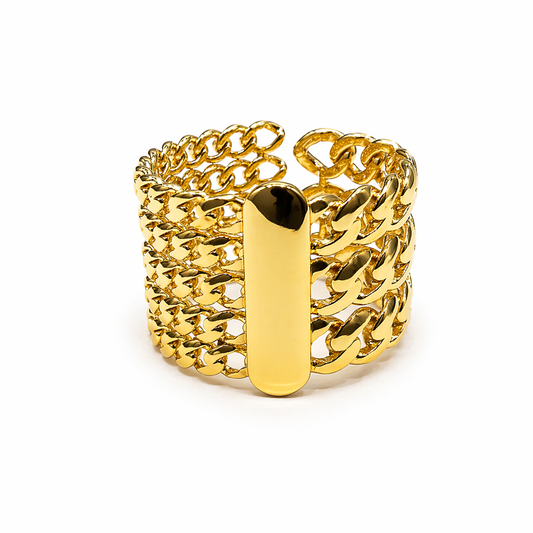 Chunky Gold Cuban Link ring– Statement Luxe