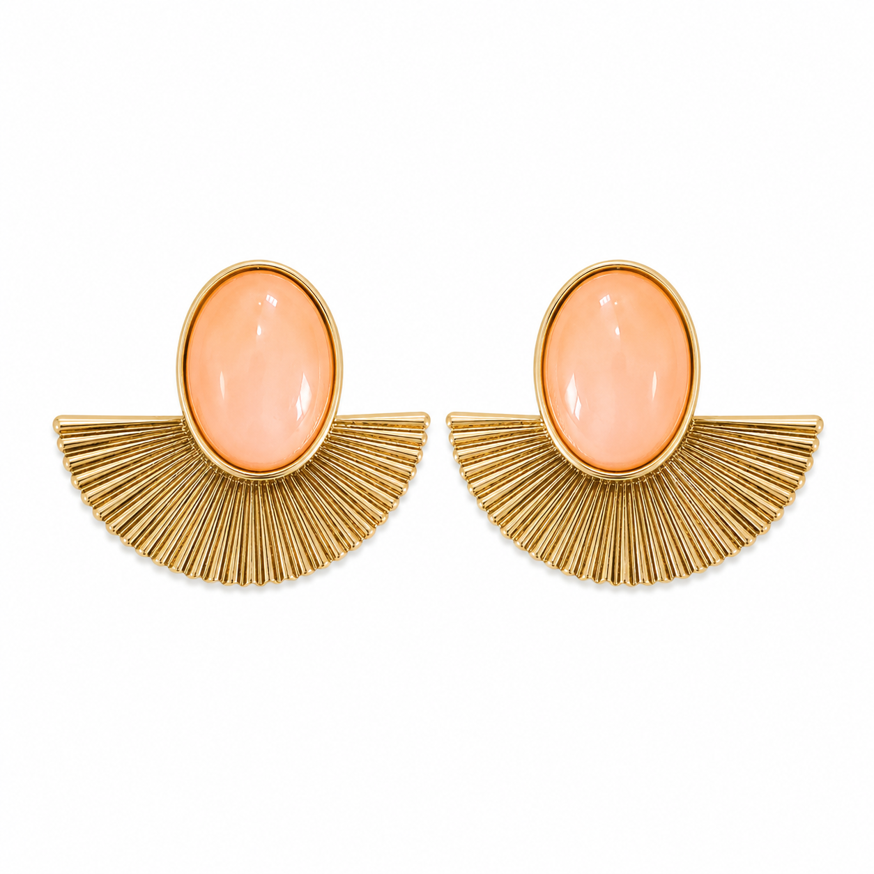Blush Radiance Fan Earrings