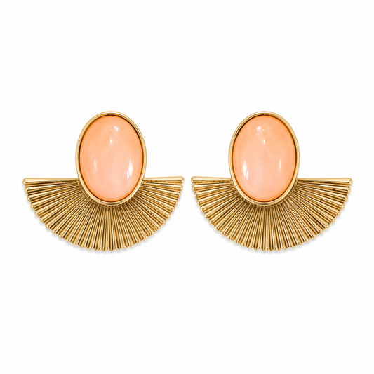 Blush Radiance Fan Earrings
