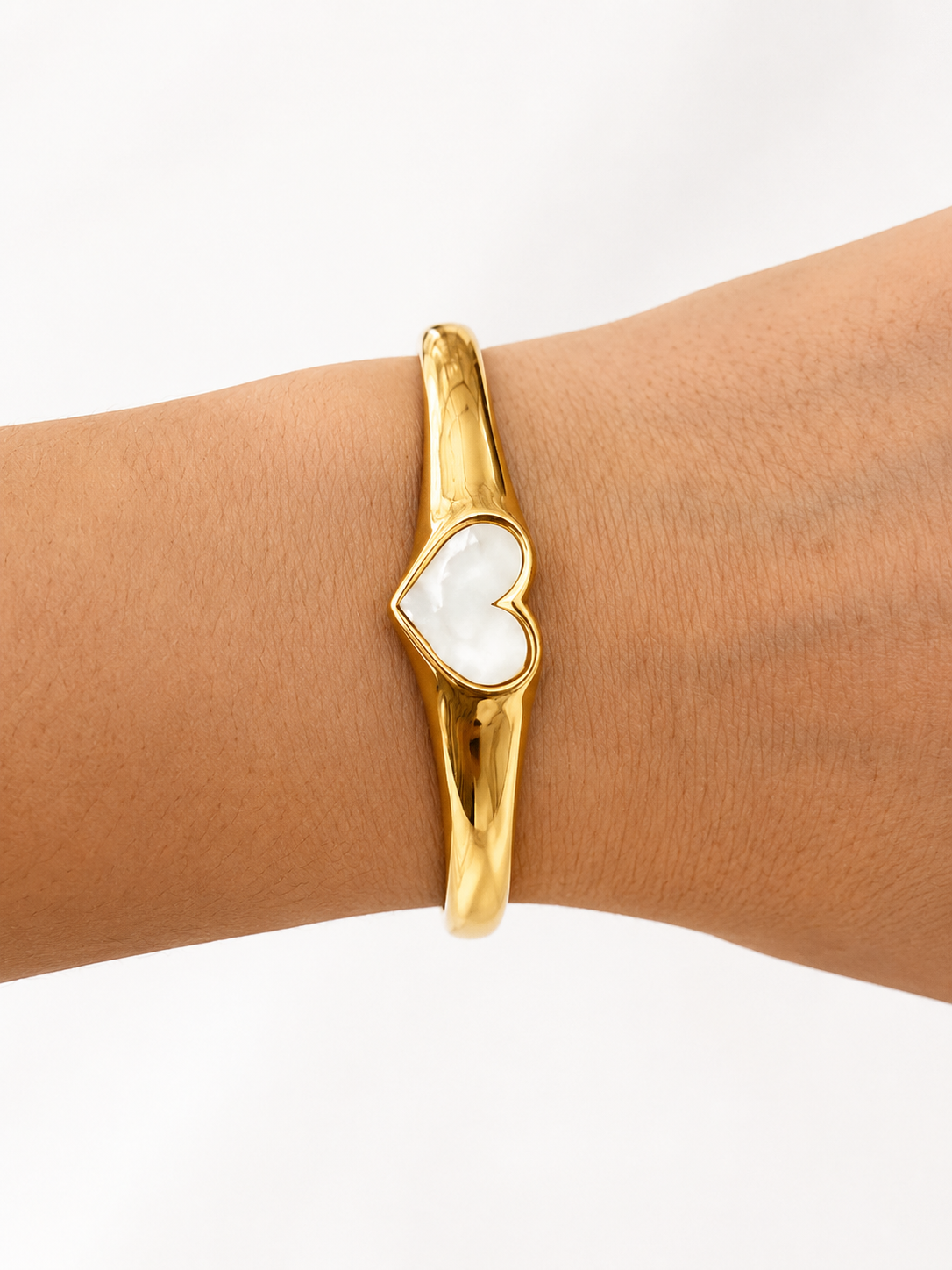 Golden Heart Cuff Bracelet