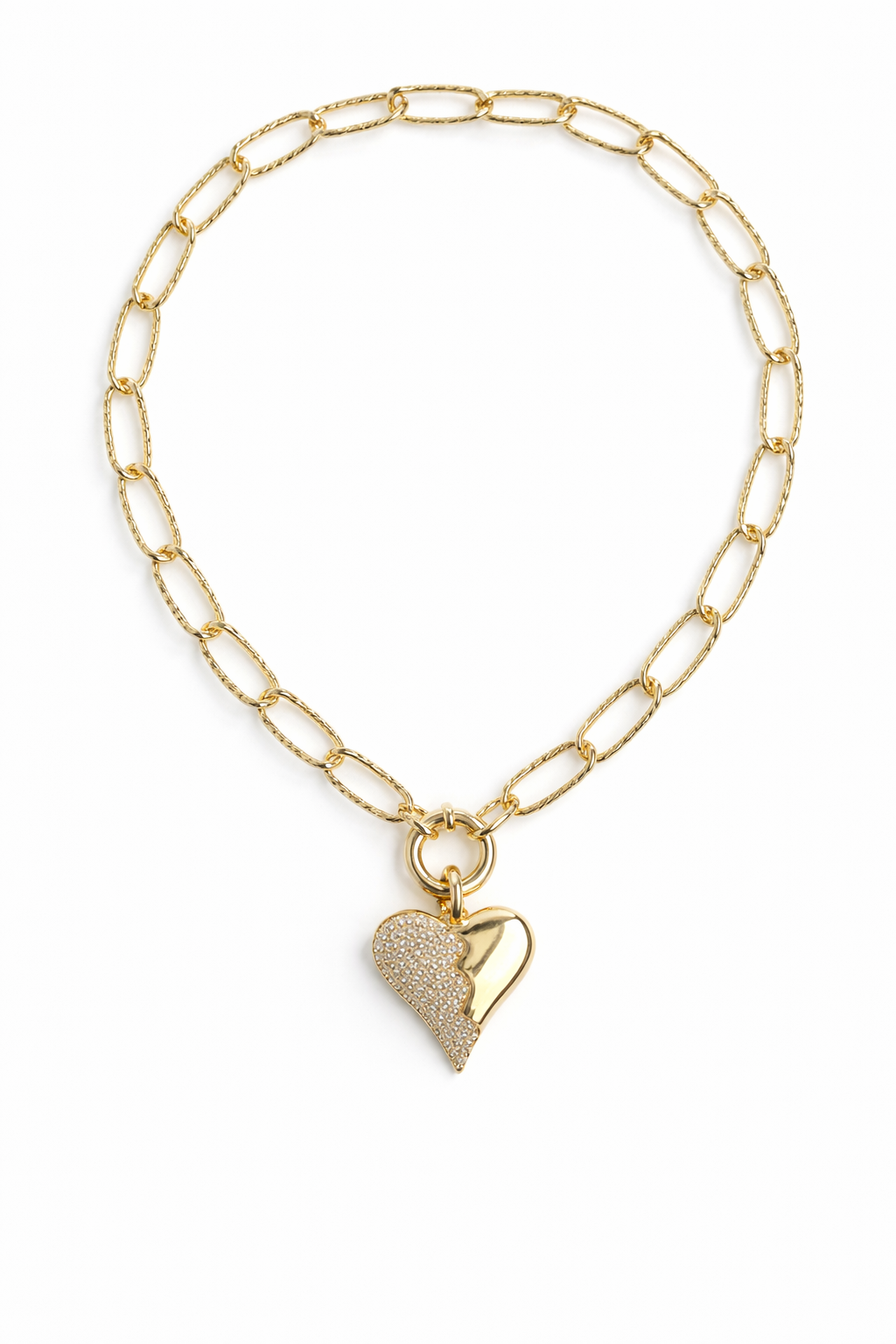 Split Heart Luxe Chain Necklace