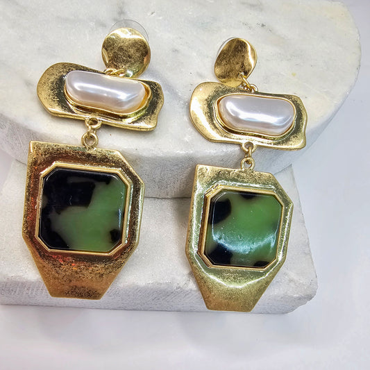 Green Tiger Earrings