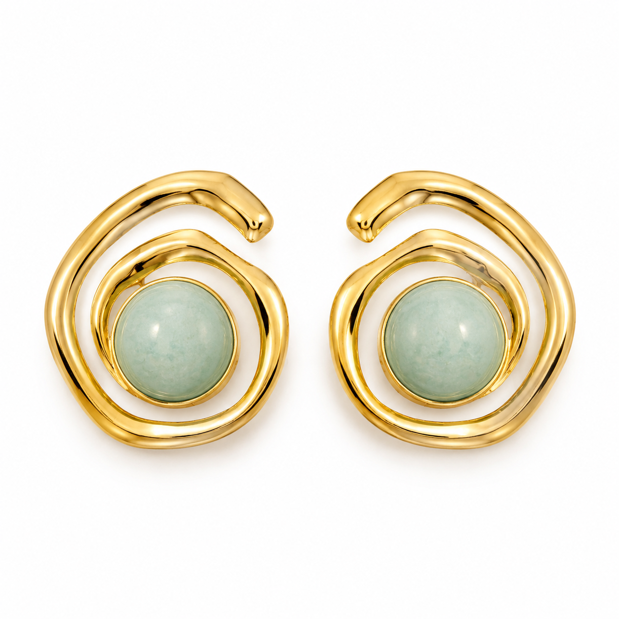Mint Orbit Statement Earrings