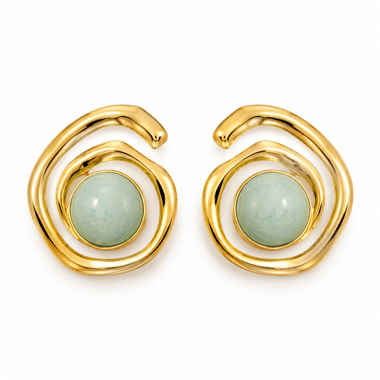 Mint Orbit Statement Earrings