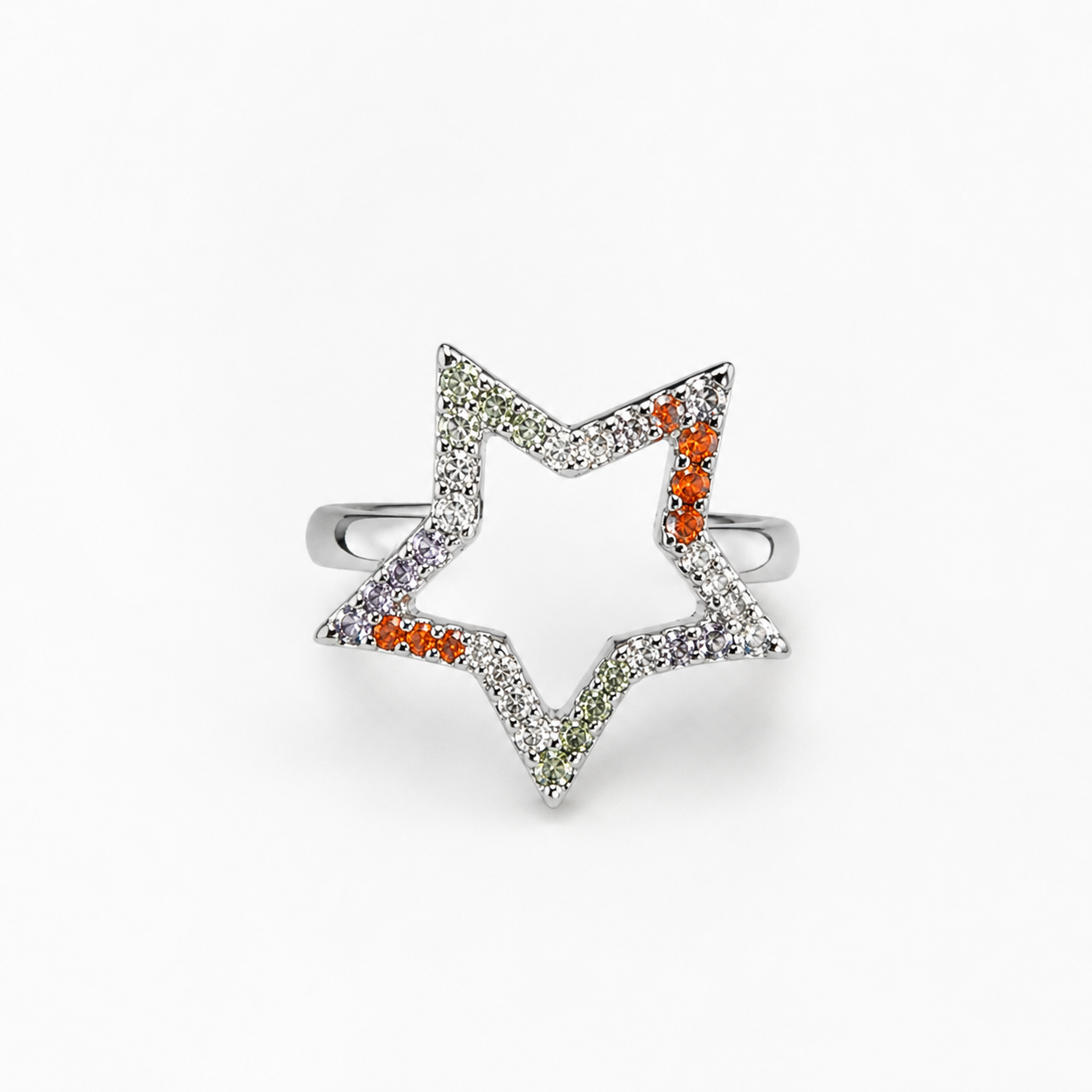 Celestial Crystal Star Adjustable Ring