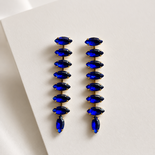 Royal Sapphire Cascade Statement Earrings