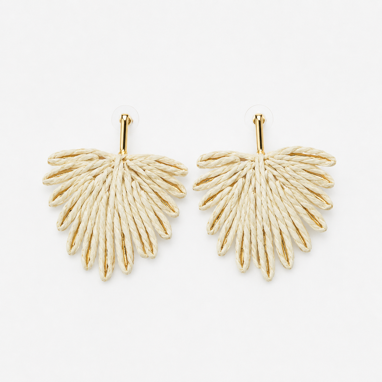 Ivory Palm Leaf Statement Earrings