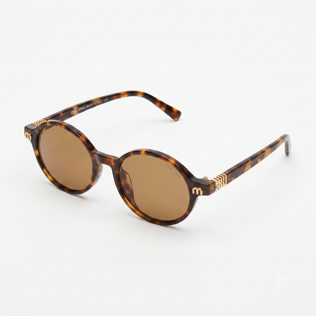 Round Tortoiseshell Sunglasses – Light Brown Polarized Lenses