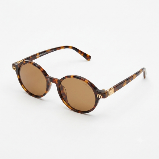 Round Tortoiseshell Sunglasses – Light Brown Polarized Lenses