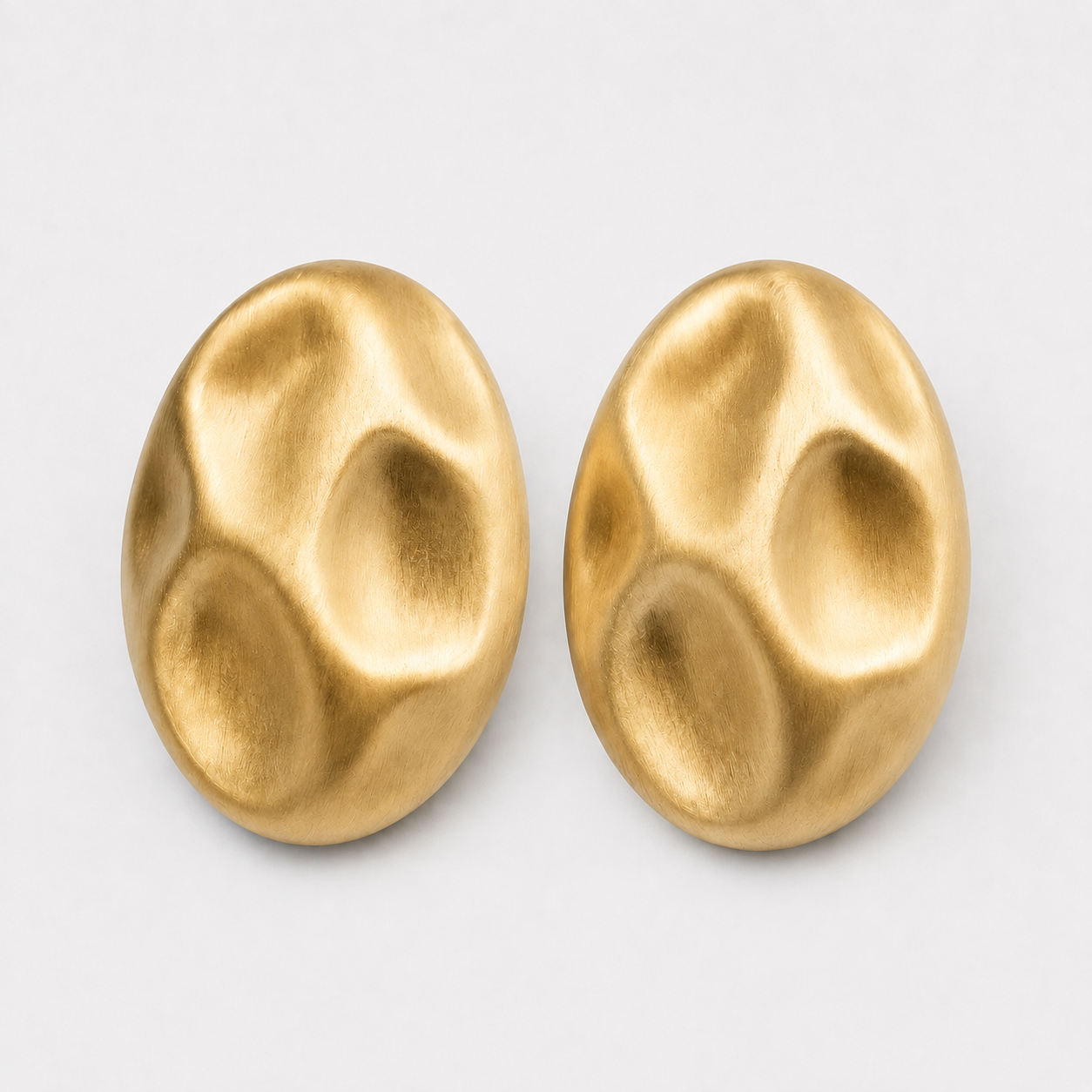 Sculpted Matte Gold Statement Earrings