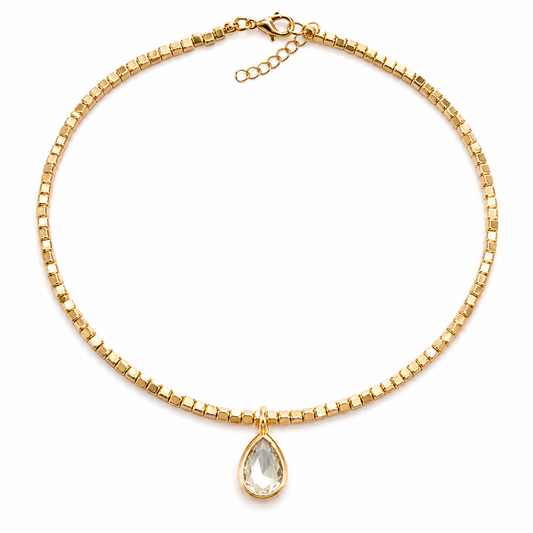 Crystal Drop Beaded Necklace