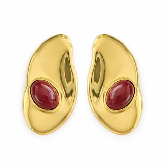 Ruby Flame Statement Earrings