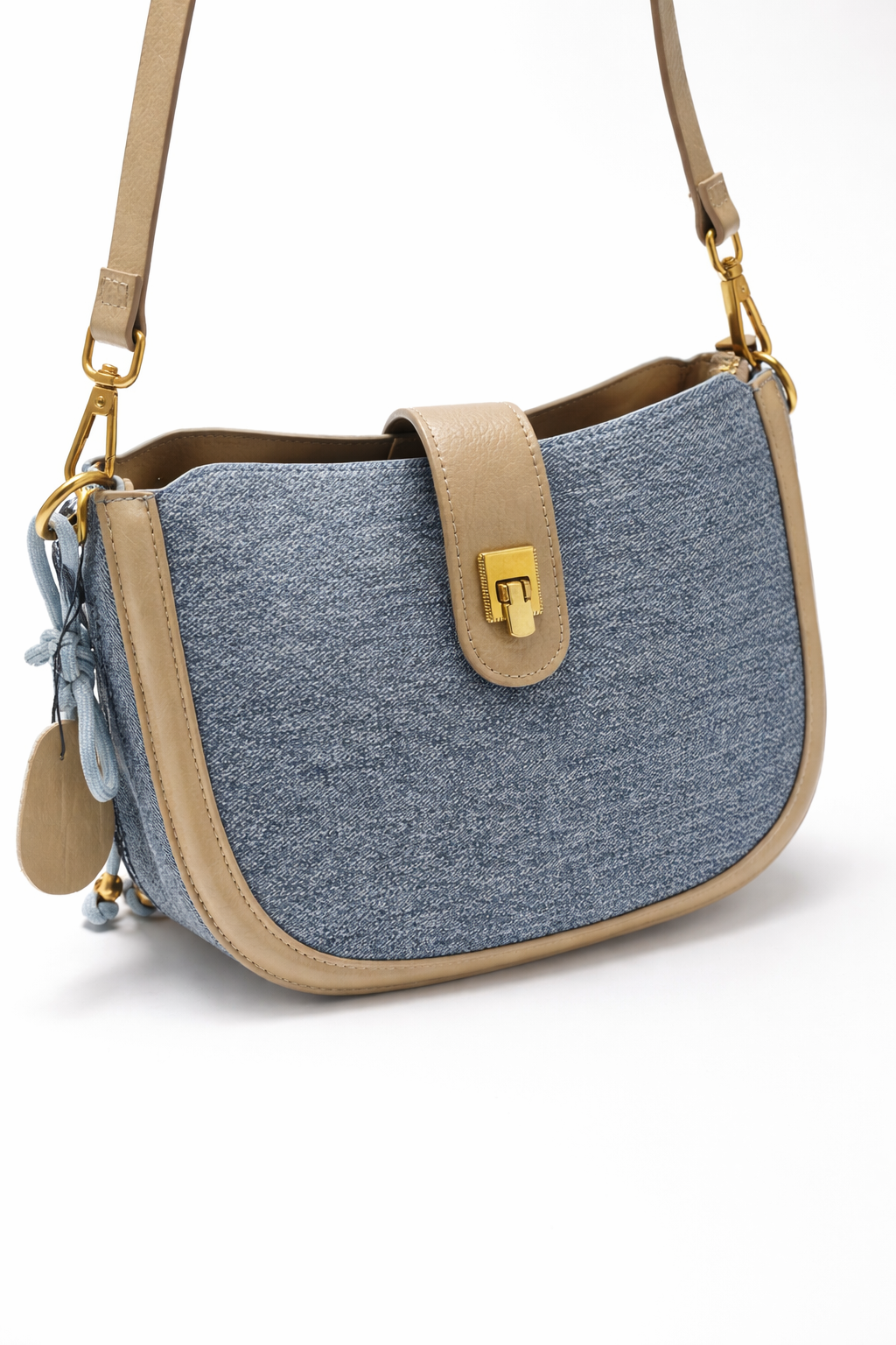 Denim Beige Elegance Shoulder Bag