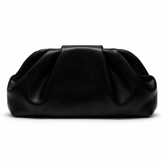 Midnight Sculpted Pouch Clutch