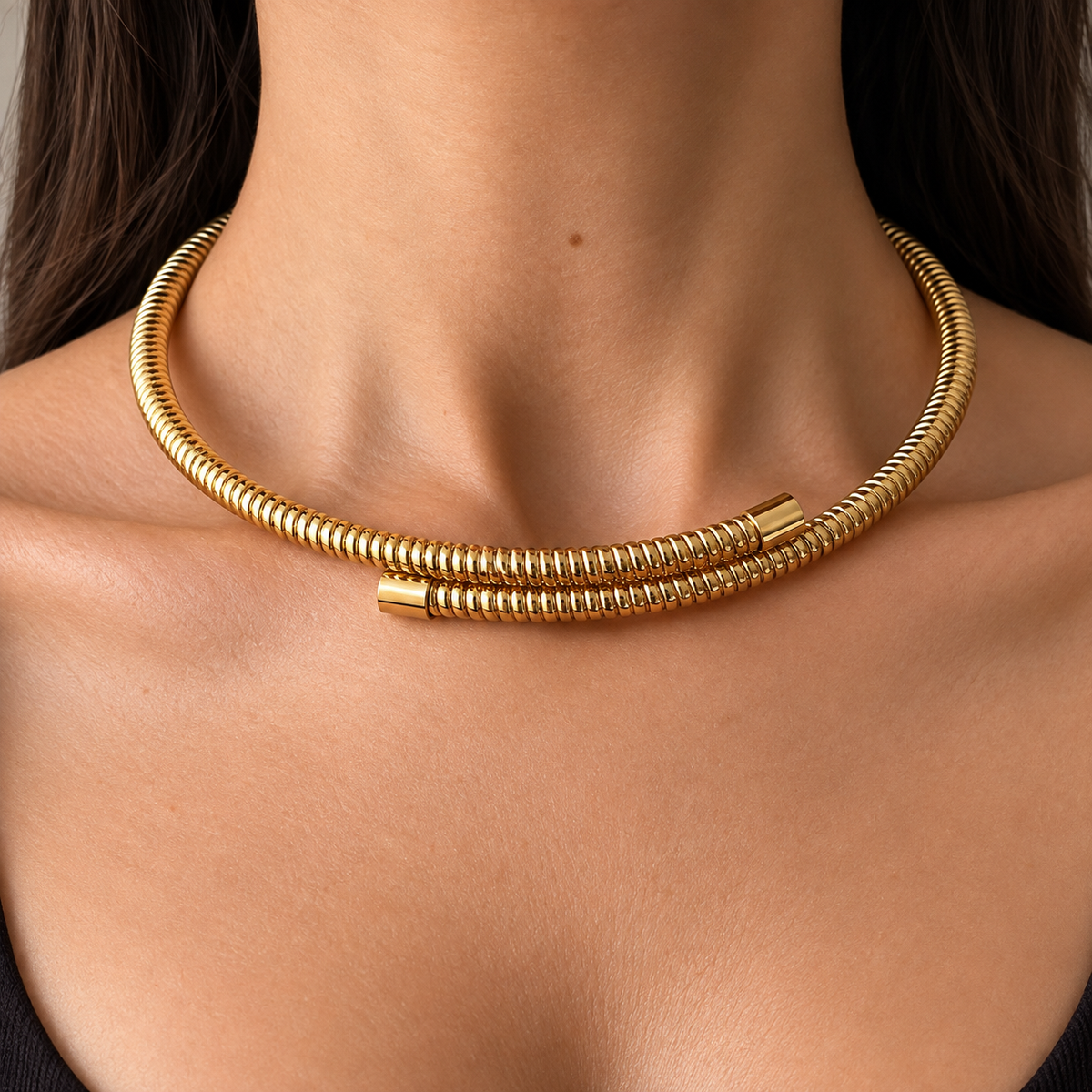 Golden Coil Statement Choker