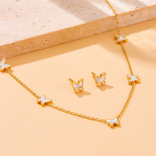 Luxe Mother-of-Pearl Butterfly Station Jewelry Set