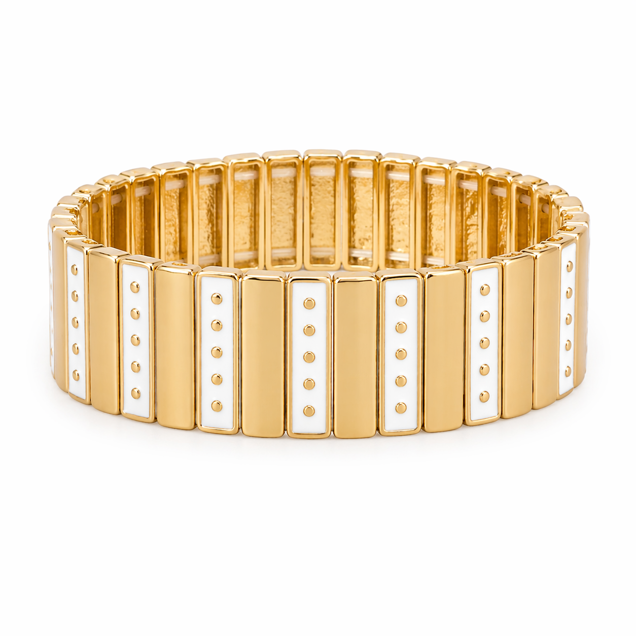 Gold & Ivory Elastic Bracelet