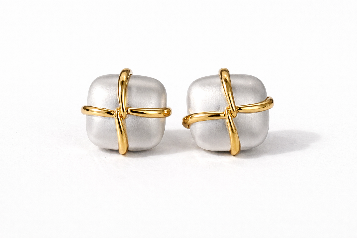 Pearl Cross Luxe Stud Earrings
