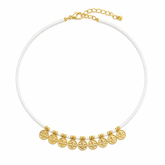 White Gold Coin Necklace