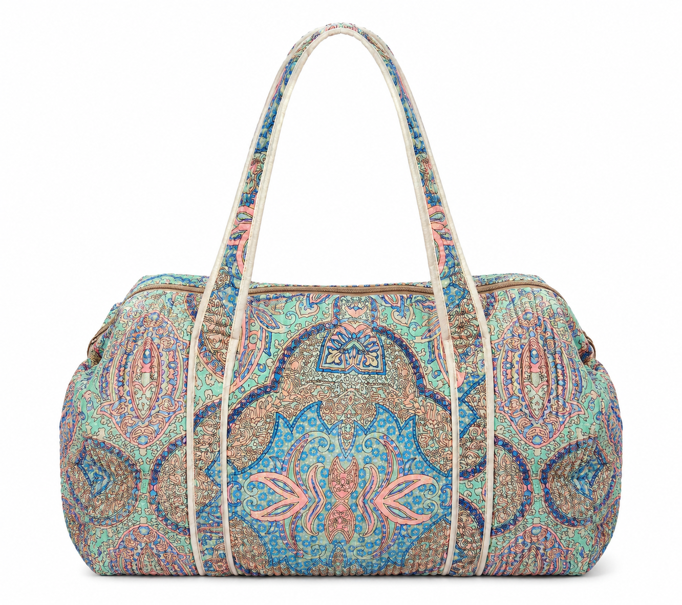 Azure Paisley Quilted Weekender Bag