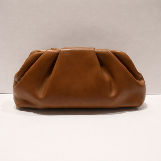 Caramel Sculpted Luxe Pouch
