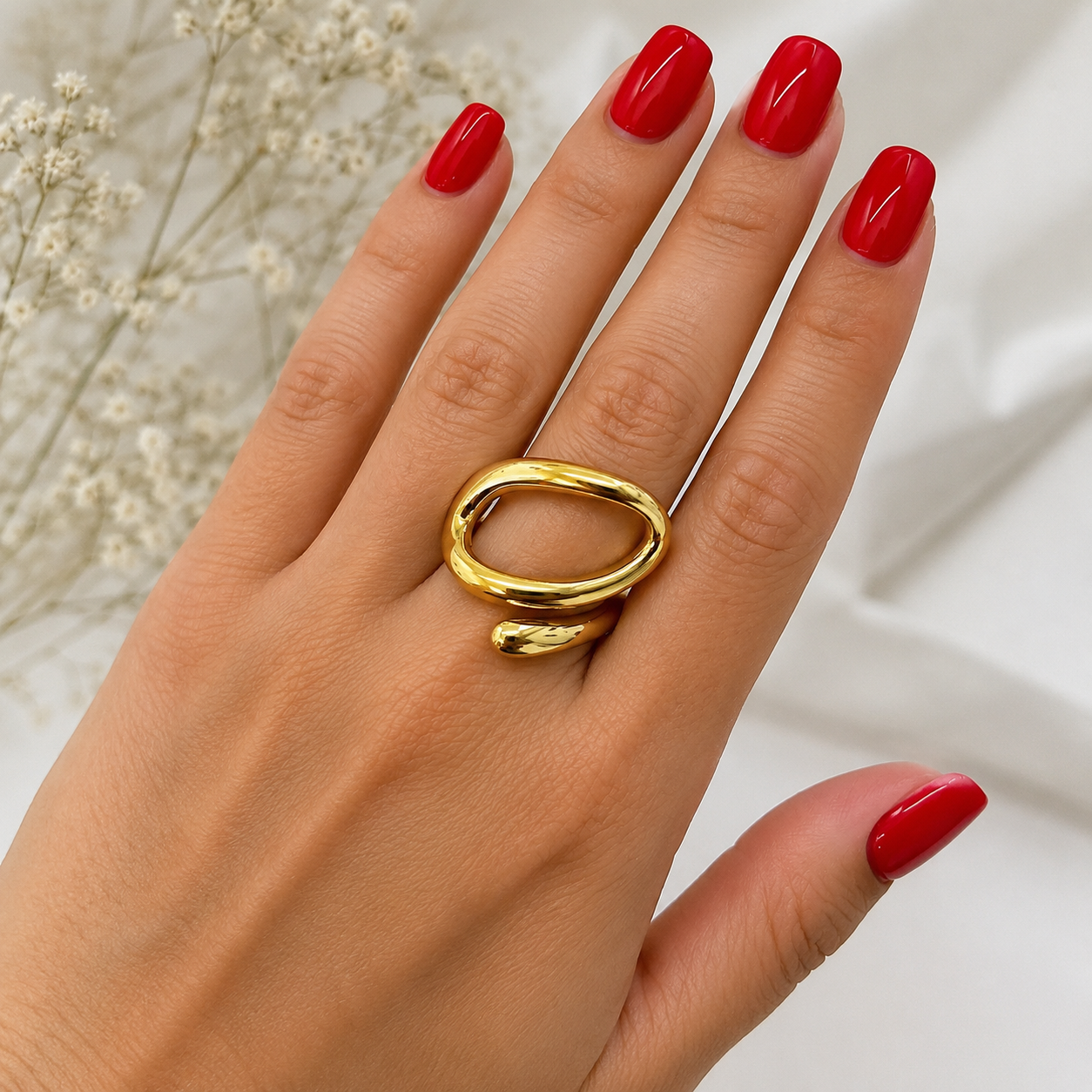 Aura Sculptural Gold Ring