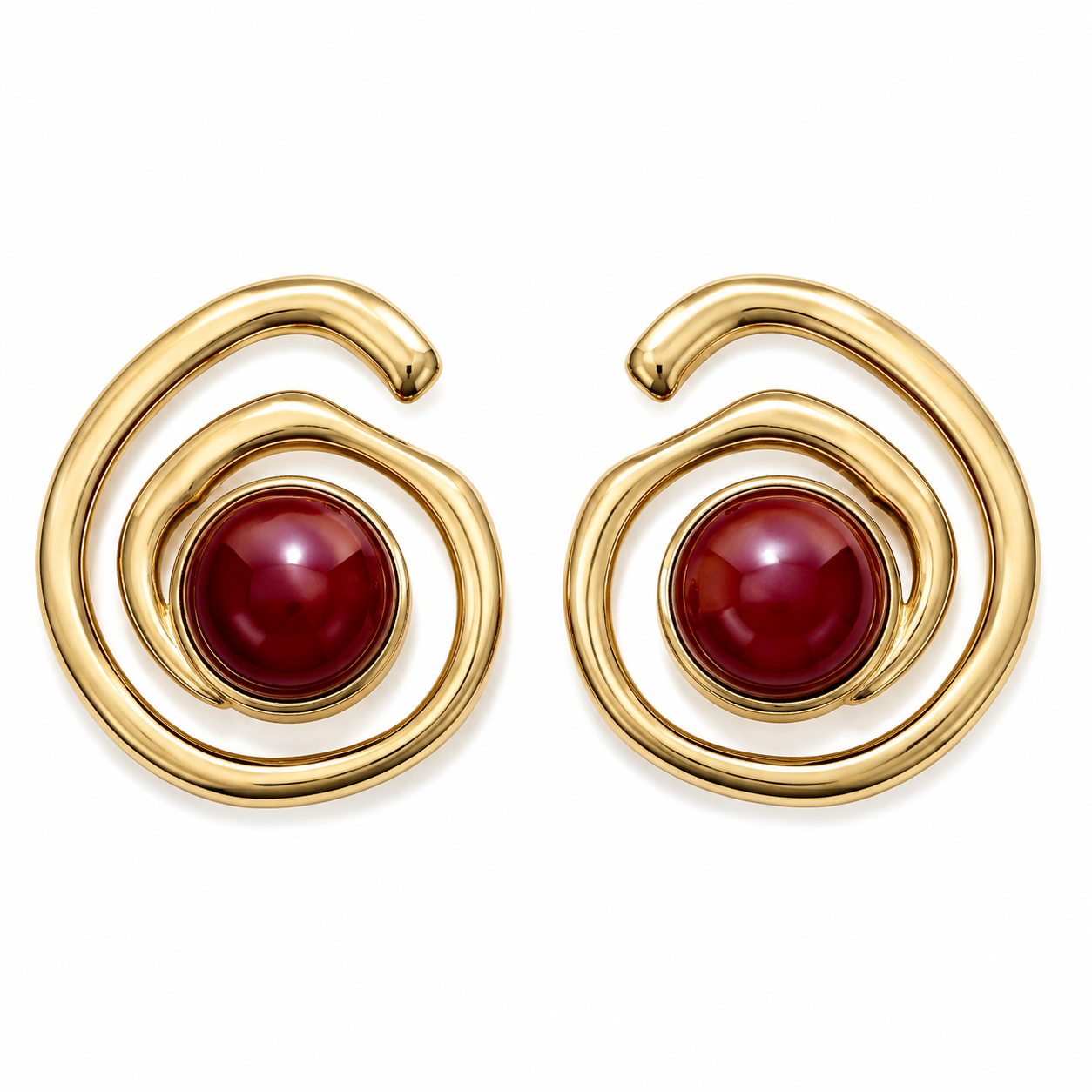 Ruby Orbit Statement Earrings