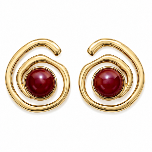 Ruby Orbit Statement Earrings