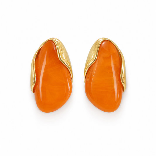 Amber Glow Statement Earrings