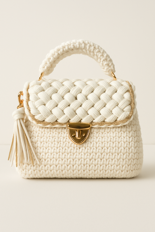 White Handmade Woven Handbag – “Haida Blanc”