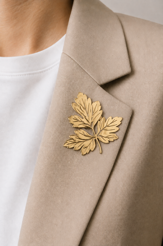 Golden Leaf Statement Brooch