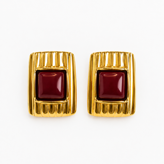 Burgundy Muse Statement Earrings