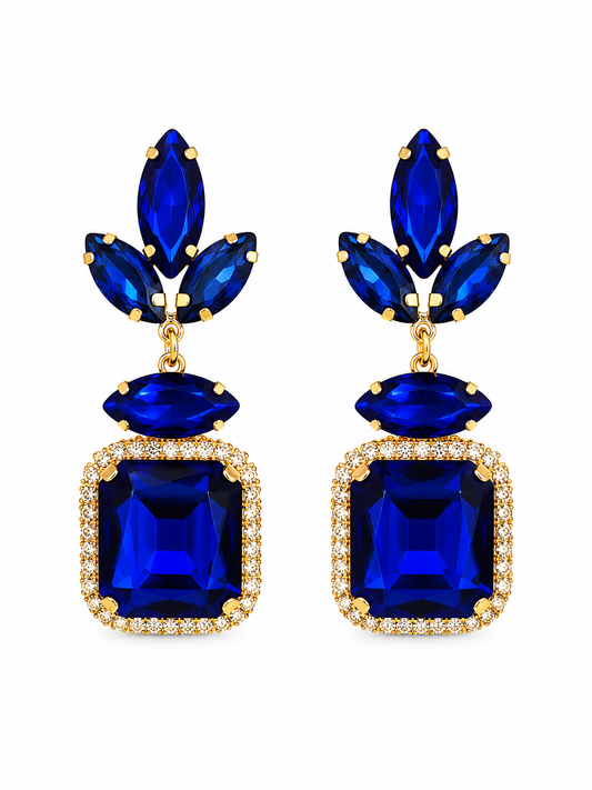 Midnight Sapphire Statement Earrings