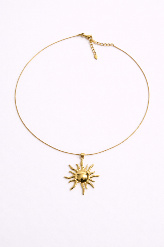 Golden Sun Pendant Necklace