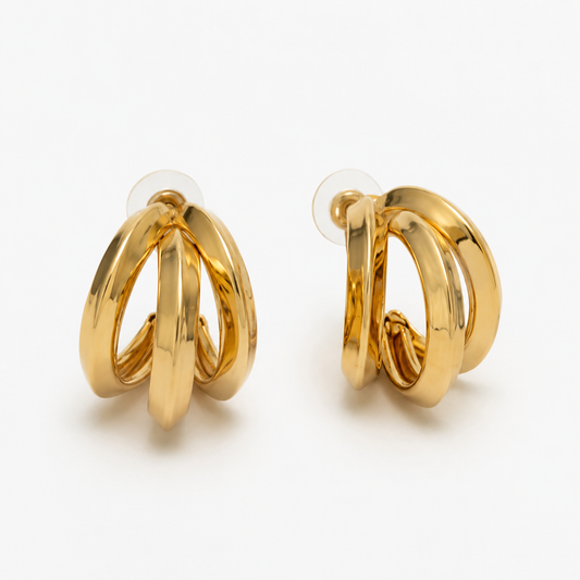 Luna Triple Hoop Earrings – Gold