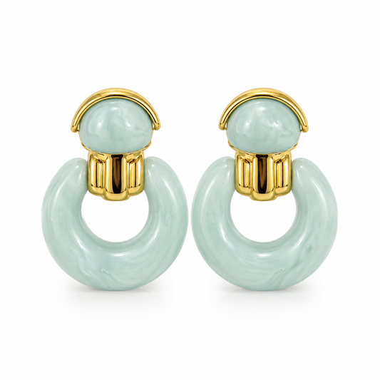 Seafoam Hoop Statement Earrings