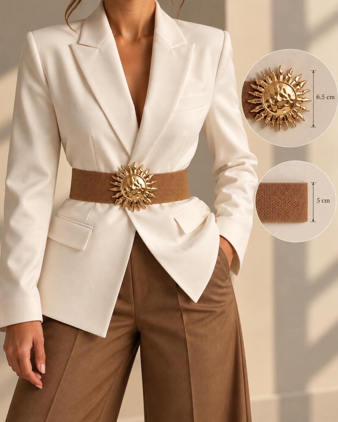 Solara Gold Sun Elastic Belt